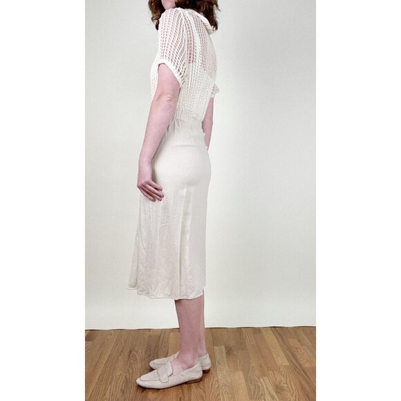 Vintage 60s 70s Norwegian Military Open Knit Net Blouse Top Shirt Cover Up Sexy - Picture 2 of 9